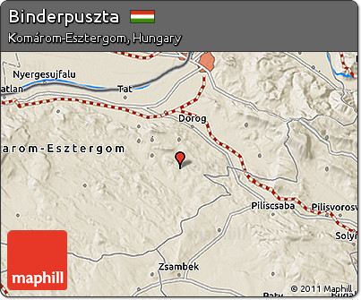 Shaded Relief 3D Map of Binderpuszta