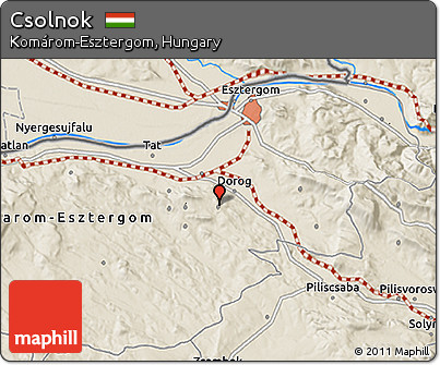 Shaded Relief 3D Map of Csolnok
