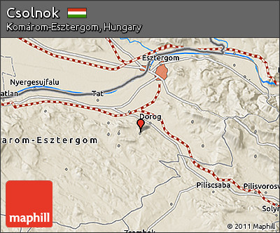 Shaded Relief 3D Map of Csolnok