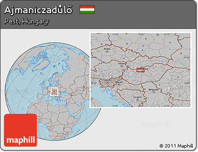Gray Location Map of Ajmaniczadůlő, hill shading