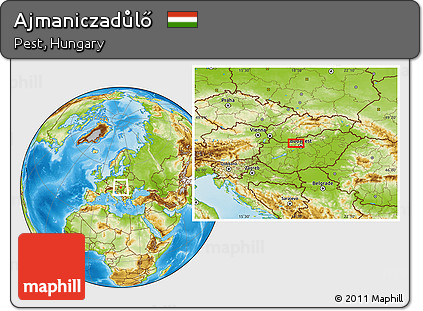Physical Location Map of Ajmaniczadůlő