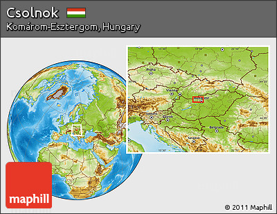 Physical Location Map of Csolnok