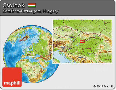 Physical Location Map of Csolnok