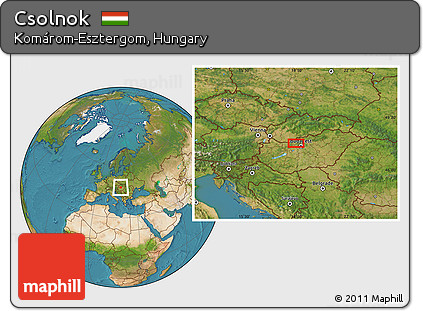 Satellite Location Map of Csolnok