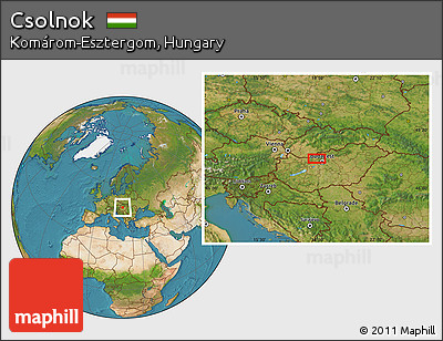 Satellite Location Map of Csolnok