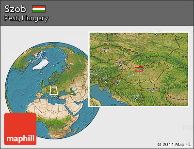 Satellite Location Map of Szob