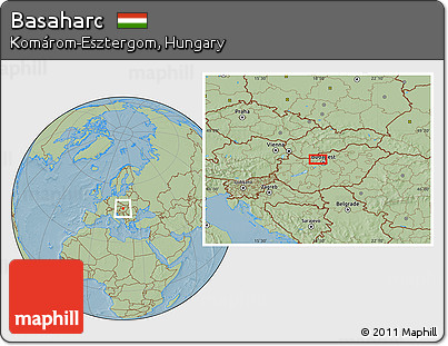 Savanna Style Location Map of Basaharc, hill shading