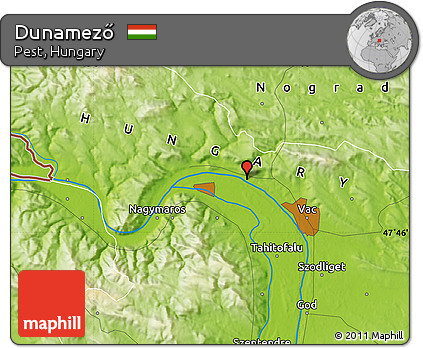 Physical Map of Dunamező