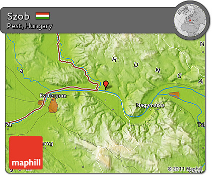 Physical Map of Szob