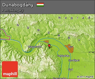 Physical Map of Dunabogdány