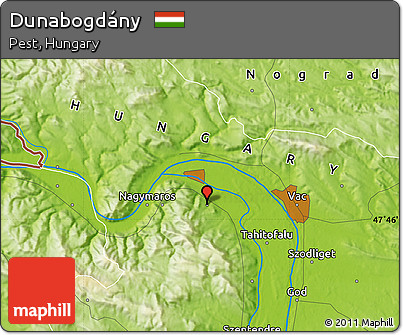 Physical Map of Dunabogdány