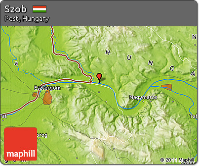 Physical Map of Szob