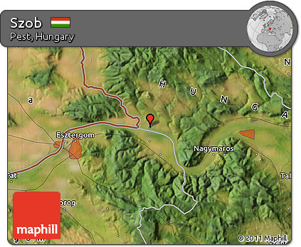 Satellite Map of Szob