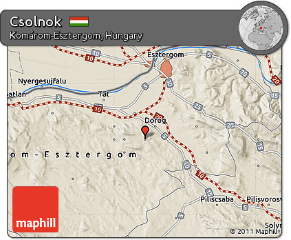 Shaded Relief Map of Csolnok