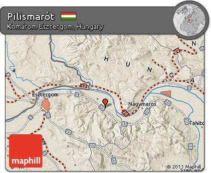Shaded Relief Map of Pilismarót