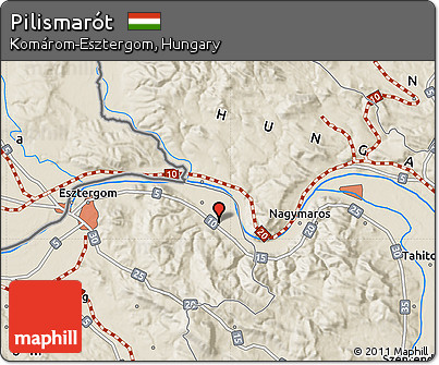 Shaded Relief Map of Pilismarót