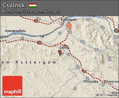Shaded Relief Map of Csolnok