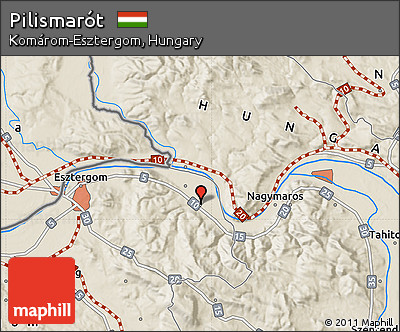 Shaded Relief Map of Pilismarót