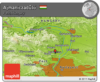 Physical Panoramic Map of Ajmaniczadůlő