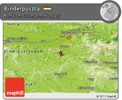 Physical Panoramic Map of Binderpuszta