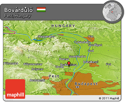 Physical Panoramic Map of Bovárdůlő