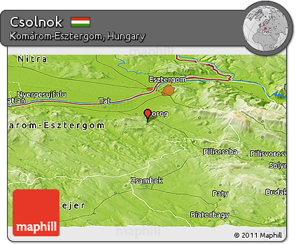 Physical Panoramic Map of Csolnok