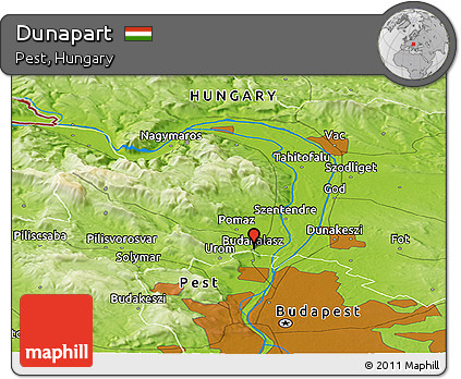 Physical Panoramic Map of Dunapart