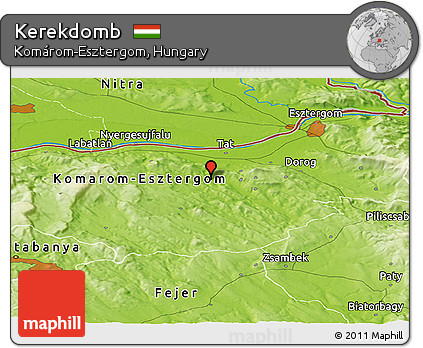 Physical Panoramic Map of Kerekdomb