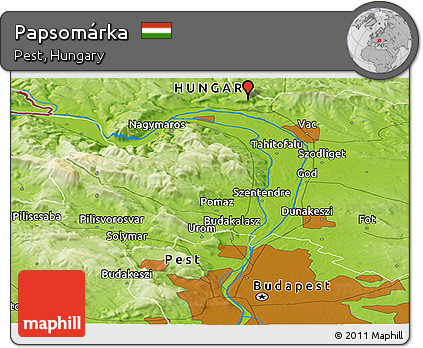 Physical Panoramic Map of Papsomárka