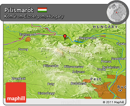 Physical Panoramic Map of Pilismarót