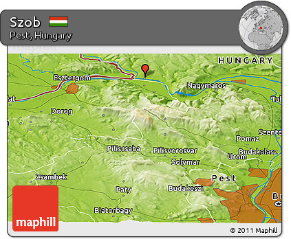 Physical Panoramic Map of Szob