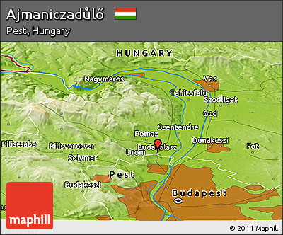 Physical Panoramic Map of Ajmaniczadůlő