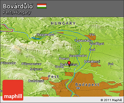 Physical Panoramic Map of Bovárdůlő