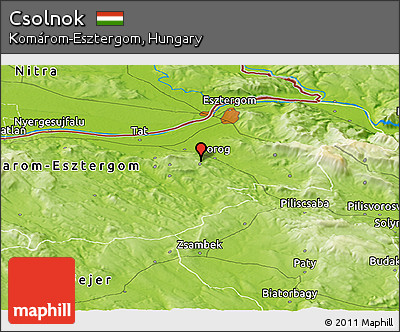 Physical Panoramic Map of Csolnok