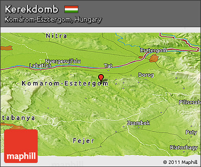 Physical Panoramic Map of Kerekdomb