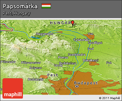 Physical Panoramic Map of Papsomárka