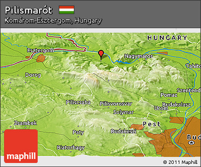 Physical Panoramic Map of Pilismarót