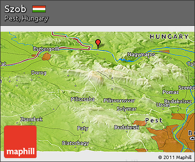 Physical Panoramic Map of Szob