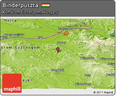 Physical Panoramic Map of Binderpuszta