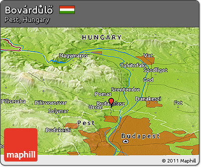 Physical Panoramic Map of Bovárdůlő