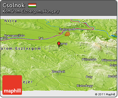 Physical Panoramic Map of Csolnok