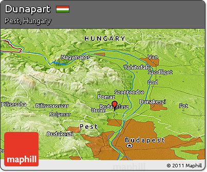 Physical Panoramic Map of Dunapart