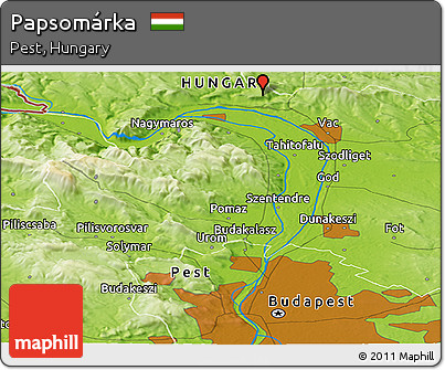 Physical Panoramic Map of Papsomárka