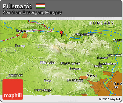 Physical Panoramic Map of Pilismarót