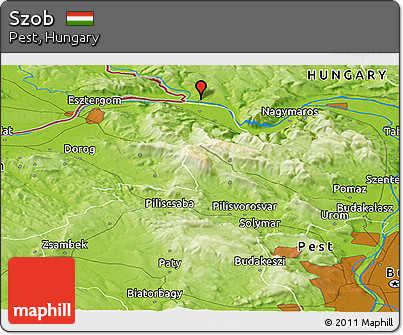 Physical Panoramic Map of Szob