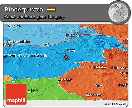 Political Panoramic Map of Binderpuszta