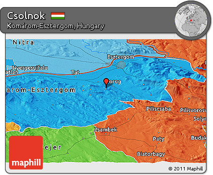 Political Panoramic Map of Csolnok
