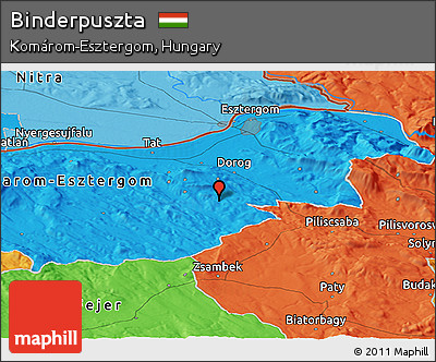 Political Panoramic Map of Binderpuszta