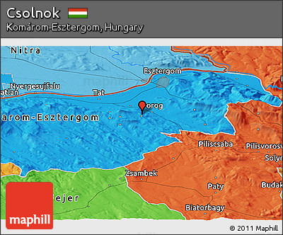 Political Panoramic Map of Csolnok