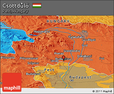 Political Panoramic Map of Csottdůlő